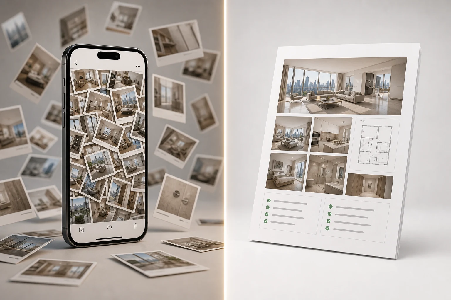 Comparison of an unstructured camera roll and a MyKeyz handover record